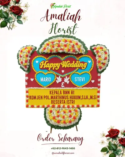 Karangan Papan Bunga Pernikahan di Majatengah